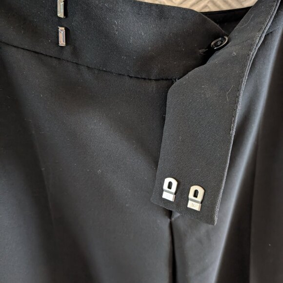 Zara Woman High Waist Wide Leg Trousers Black Size 10 Dress Pants Minimalist - Picture 6 of 11